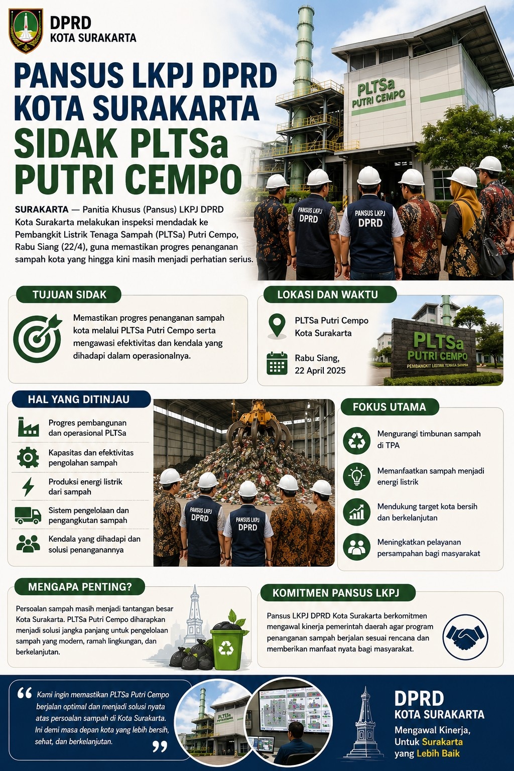 Pansus LKPJ DPRD Kota Surakarta Melakukan Sidak ke PLTSa Putri Cempo